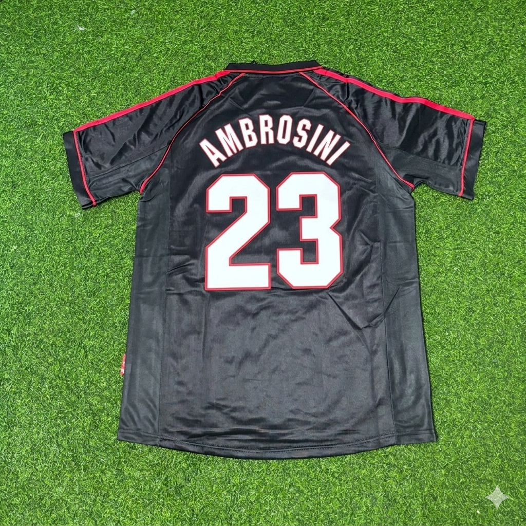 Massimo Ambrosini #23 AC Milan 1998-1999 Black Retro Football Jersey
