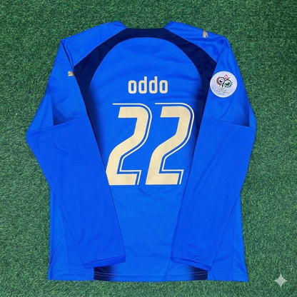 Massimo Oddo #22 Italy 2006 World Cup Final Long Sleeve Retro Jersey Maillot Trikot Maglia Soccer Shirt