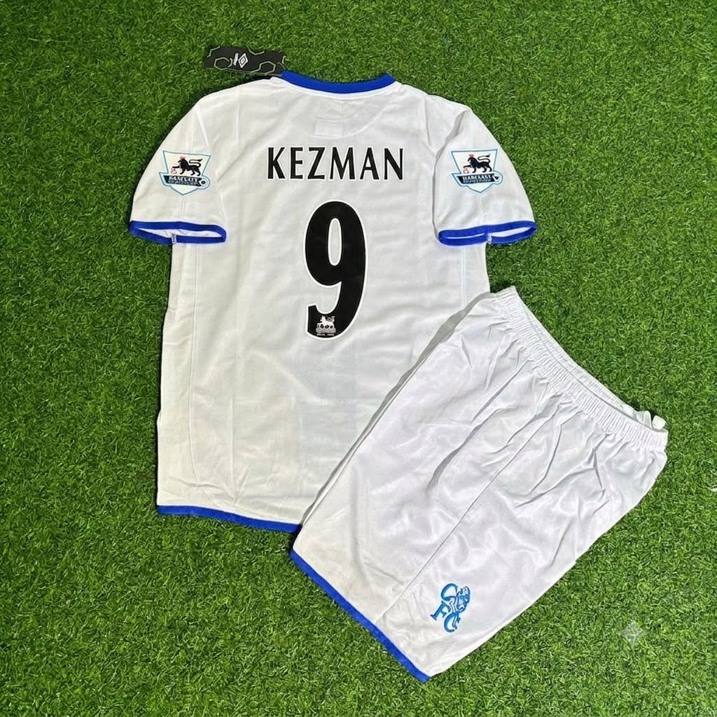 Mateja Kezman Chelsea Away 2004/05 Retro Kids White Football Jersey