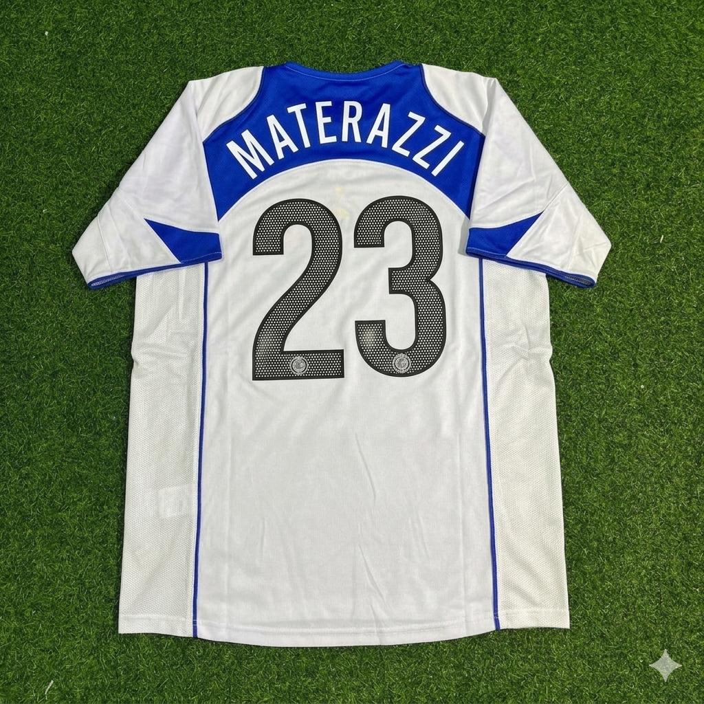 Marco Materazzi Inter Mailand 2004-2005 Retro weißes Fußballtrikot