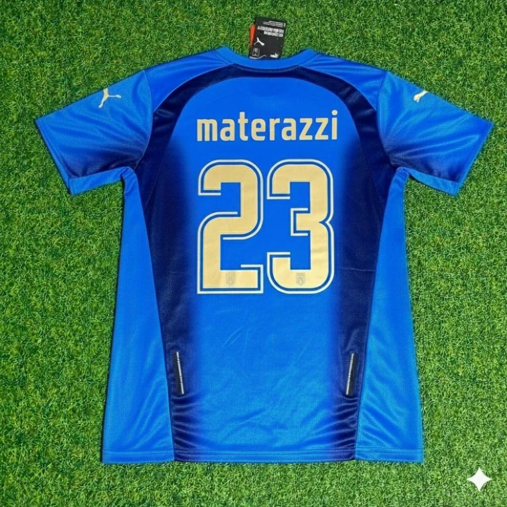 Marco Materazzi 23 - Italien WM 2006 Finale Retro Trikot Maglia Soccer Shirt