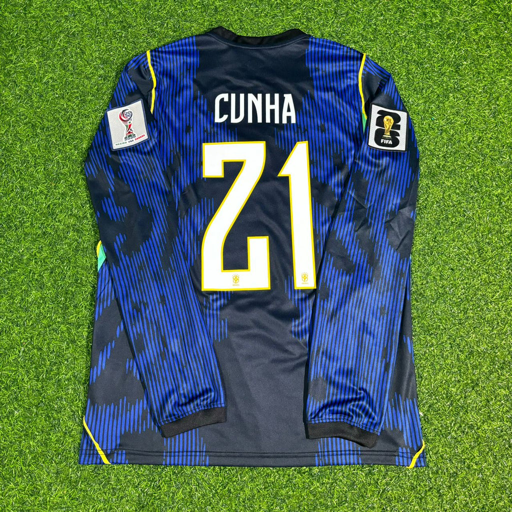 Matheus Cunha 21# Brazil 2026 World Cup Sleeve Blue Away Jersey Trikot