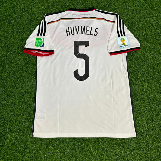Mats Hummels Deutschland 2014 WM Weißes Retro-Fußballtrikot