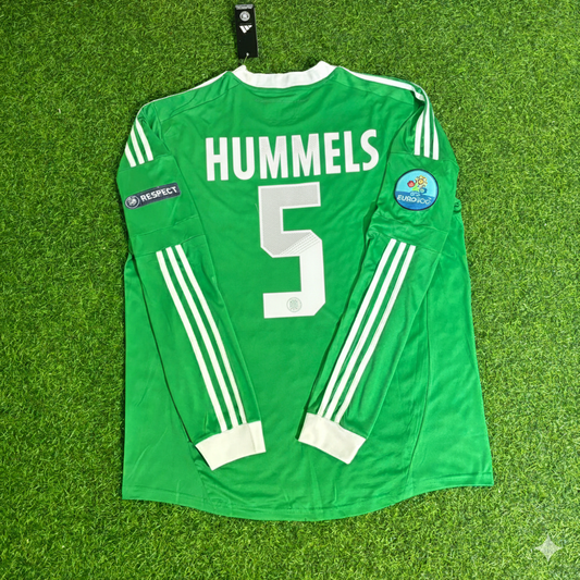 Germany 2012 EURO Long Sleeve Green Retro Football Jersey – Mats Hummels