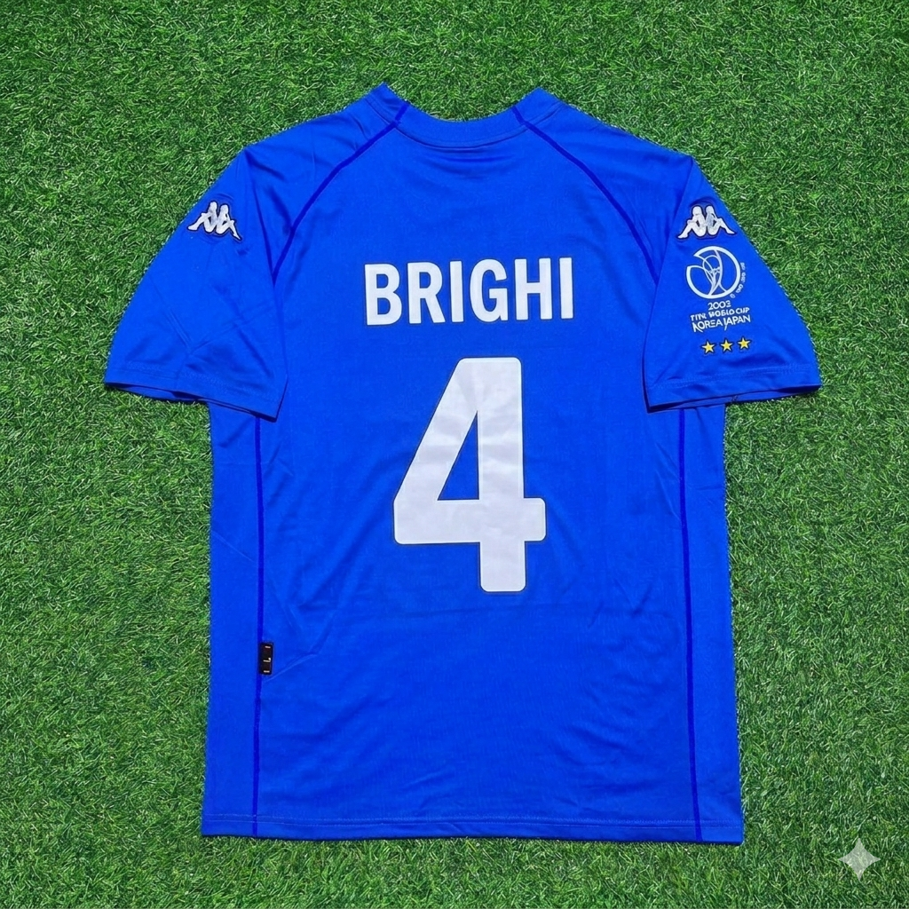 Matteo Brighi #4 Italien 2002 WM Heim Retro Trikot
