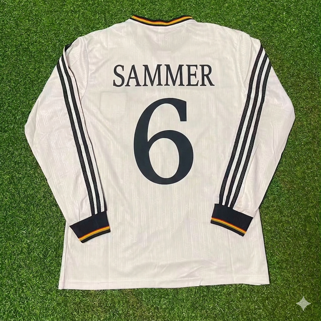 Maillot de football rétro à manches longues de l’Allemagne, domicile, finale EURO 1996 – Matthias Sammer 6