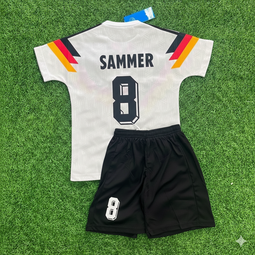 Matthias Sammer 8 - Deutschland Retro Kinder Trikot WM 1990 Fußballshirt