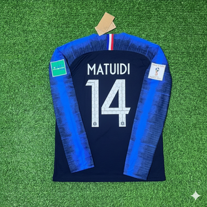 Blaise Matuidi Frankreich 2018 WM Finale Langarm Retro Fußballtrikot