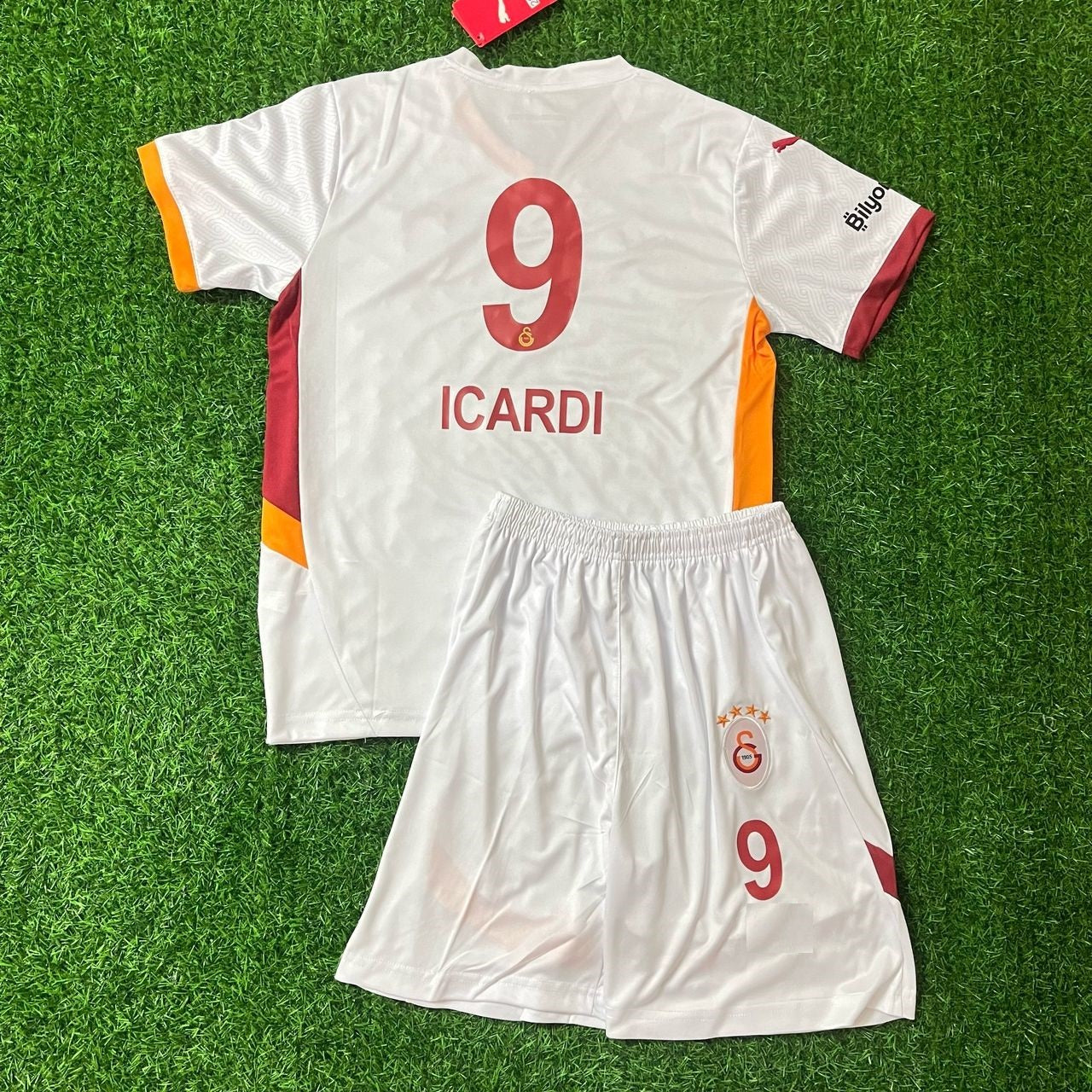 Mauro Icardi 9 Galatasaray Beyaz Cocuk Formasi KinderTrikot Kids Kit Set Maillot Enfant Soccer Shirt