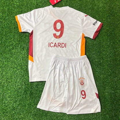 Mauro Icardi 9 Galatasaray Beyaz Cocuk Formasi KinderTrikot Kids Kit Set Maillot Enfant Soccer Shirt