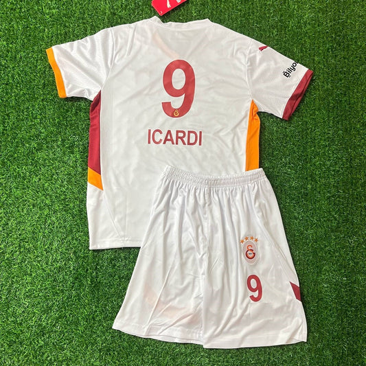 Mauro Icardi 9 Galatasaray Beyaz Cocuk Formasi KinderTrikot Kids Kit Set Maillot Enfant Soccer Shirt