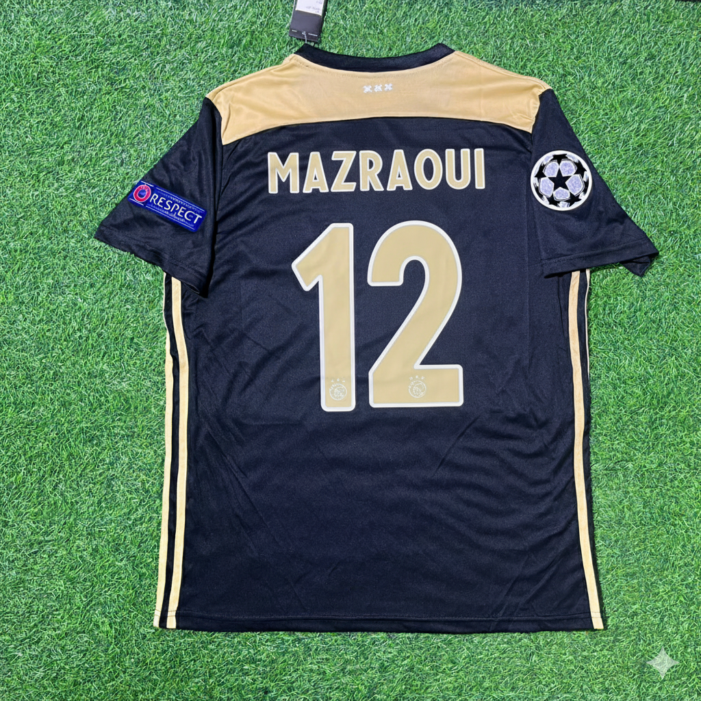 Ajax 2018/19 Champions League Black Retro Football Jersey – Noussair Mazraoui
