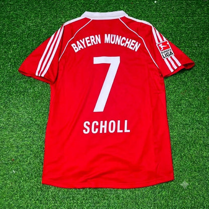 FC Bayern München 2005/06 Bundesliga Rotes Retro-Heimtrikot – Mehmet Scholl