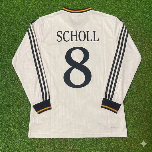 Deutschland 1996 EURO-Finale Heim Retro-Fußballtrikot Langarm – Mehmet Scholl 8
