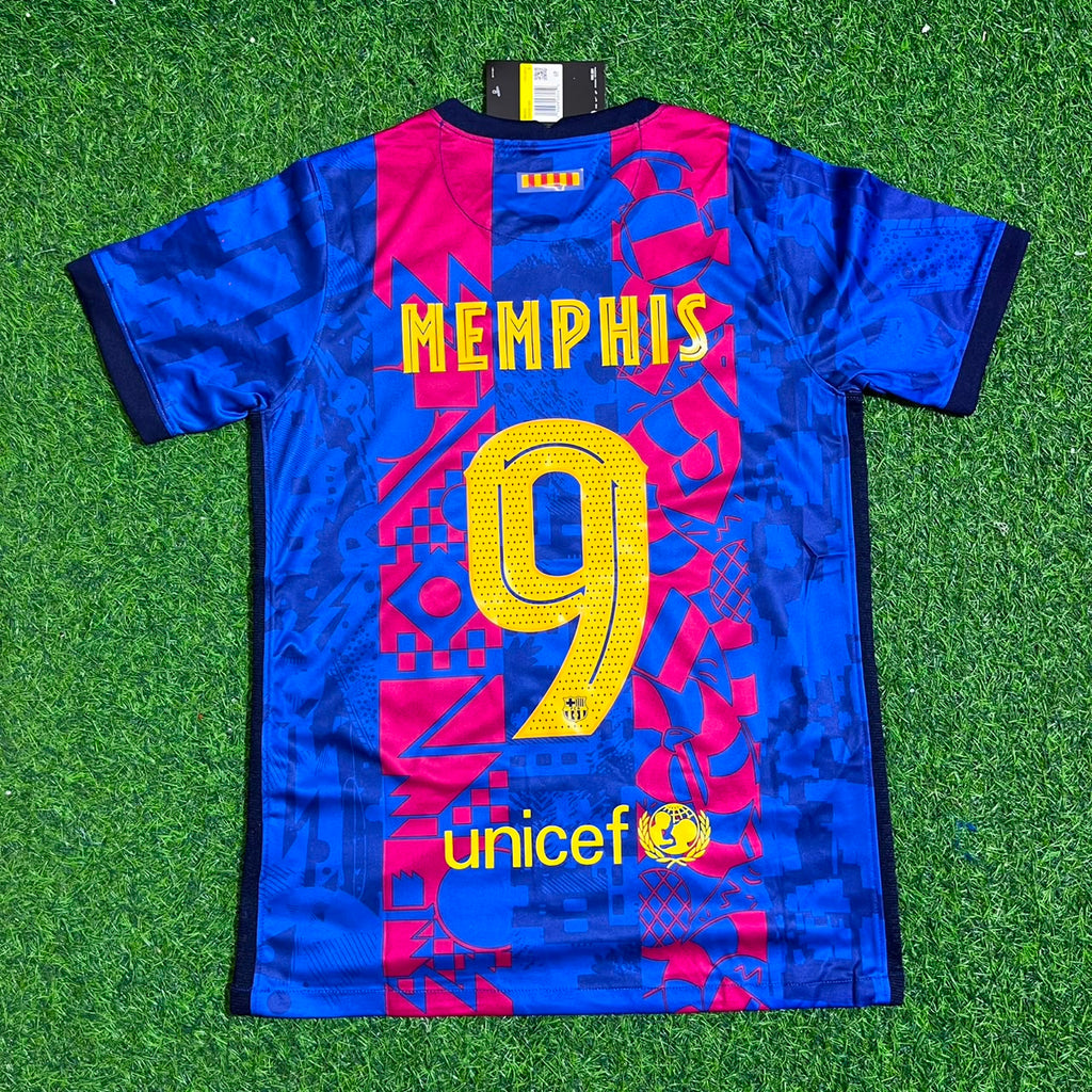 Memphis Depay #9 Barcelona Saison 2021/22 Drittes Retro-Trikot Fußballtrikot
