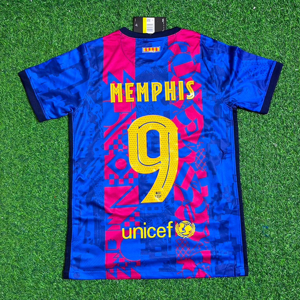 Memphis Depay #9 Barcelona 2021-22 Season Third Retro Jersey Trikot Soccer Shirt