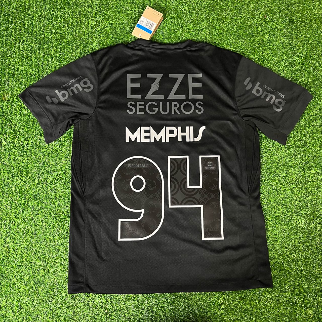 Memphis Depay #94 Corinthians Black Kit Jersey Trikot Maillot Maglia Camiseta Soccer Shirt