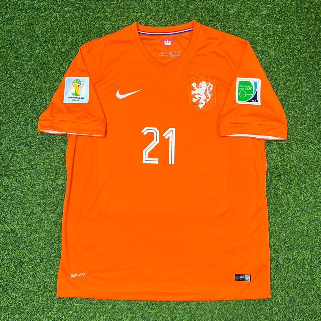 Memphis Depay Netherlands 2014 World Cup Home Football Jersey