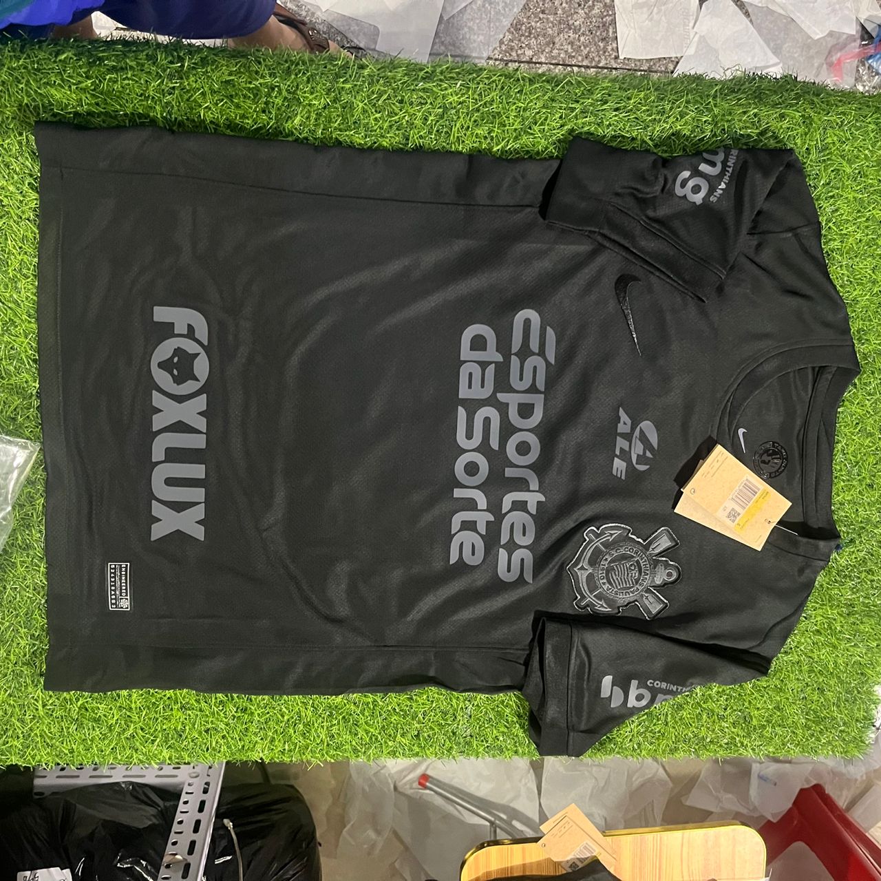 Memphis Depay #94 Corinthians Black Kit Jersey Trikot Maillot Maglia Camiseta Soccer Shirt