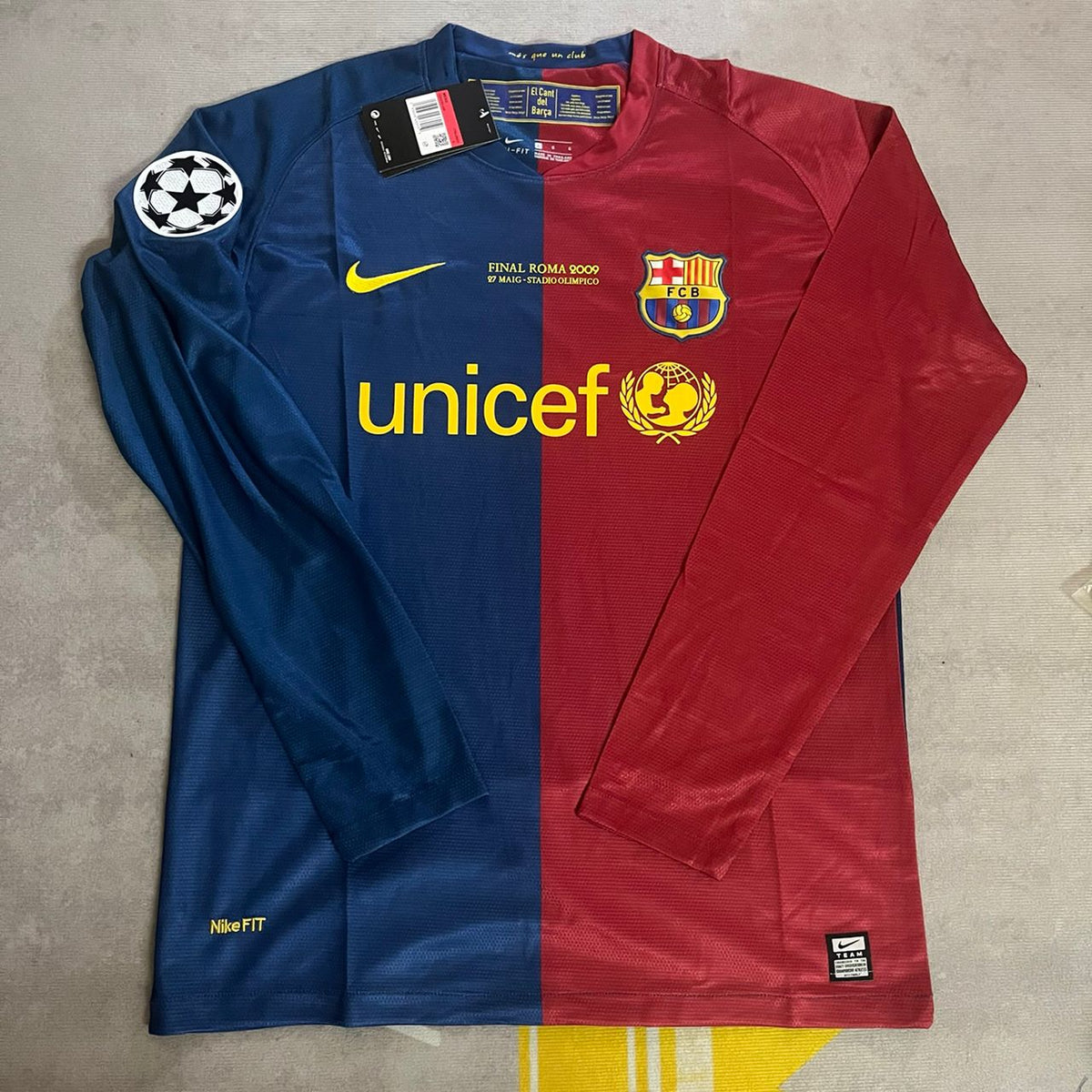 Lionel Messi Barcelona 2009 Roma Final Retro Jersey Trikot Maillot Soccer Shirt