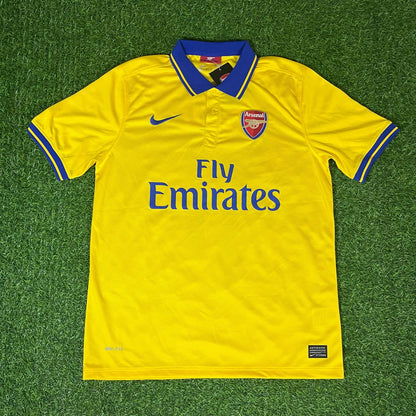 Mikel Arteta – Arsenal 2013/2014 Yellow Retro Kit Jersey Trikot Maillot Soccer Shirt