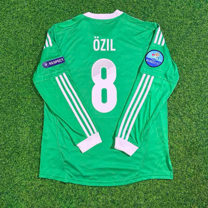Germany 2012 EURO Long Sleeve Green Retro Football Jersey – Mesut Ozil