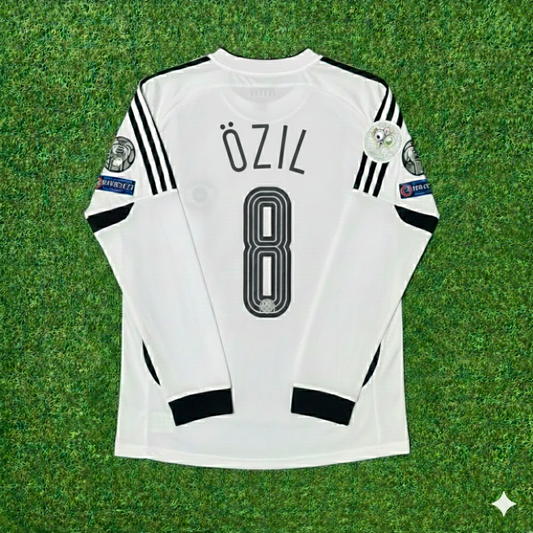 Mesut Özil Deutschland WM Langarm Weiß Retro Fußballtrikot