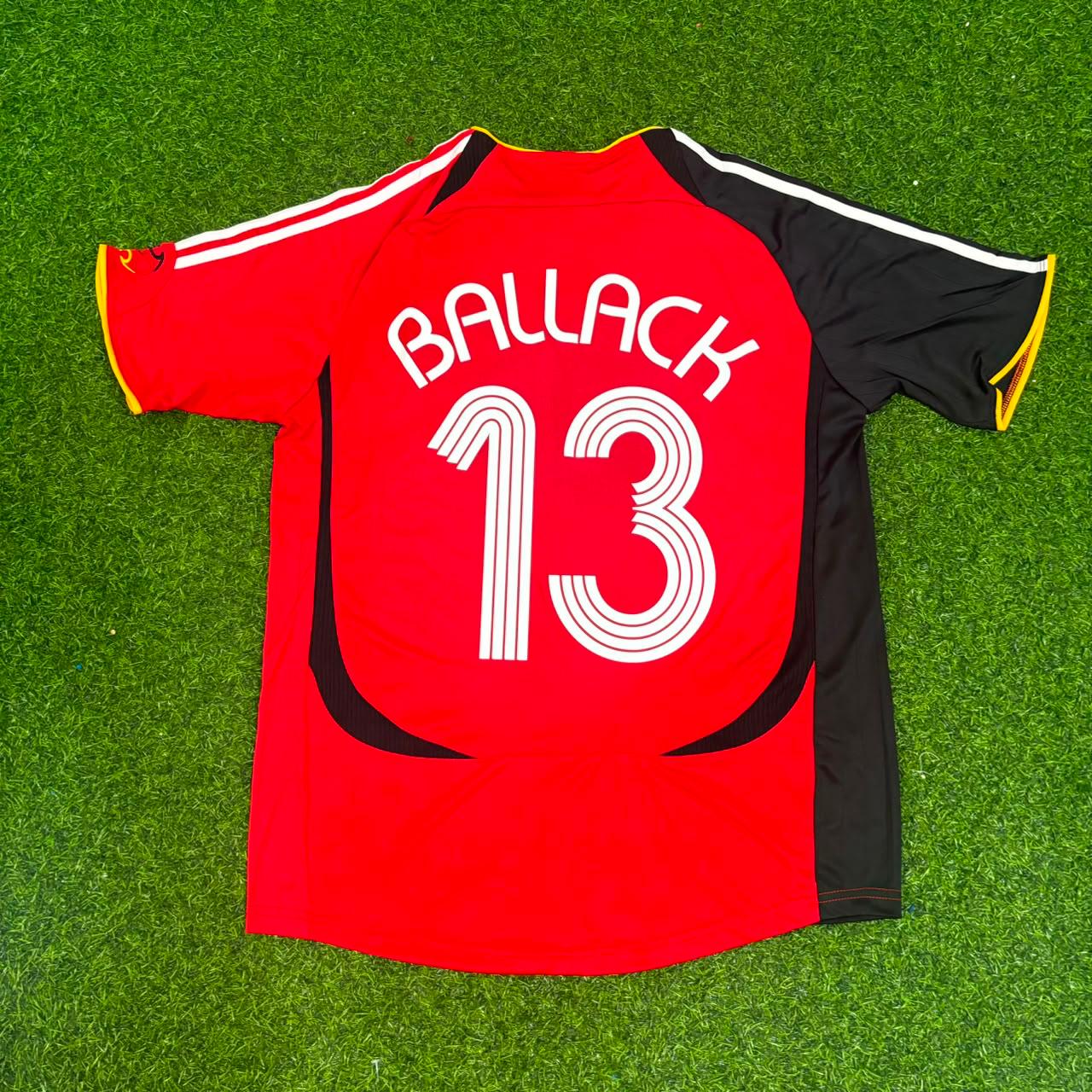 Michael Ballack Germany 2006 World Cup Away Red Black Retro Football Jersey