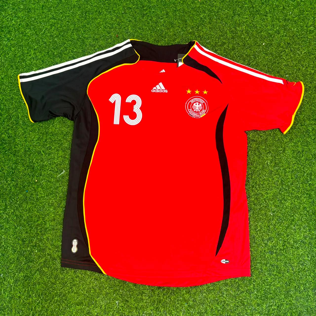 Michael Ballack Germany 2006 World Cup Away Red Black Retro Football Jersey