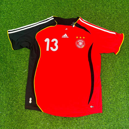 Michael Ballack Germany 2006 World Cup Away Red Black Retro Football Jersey