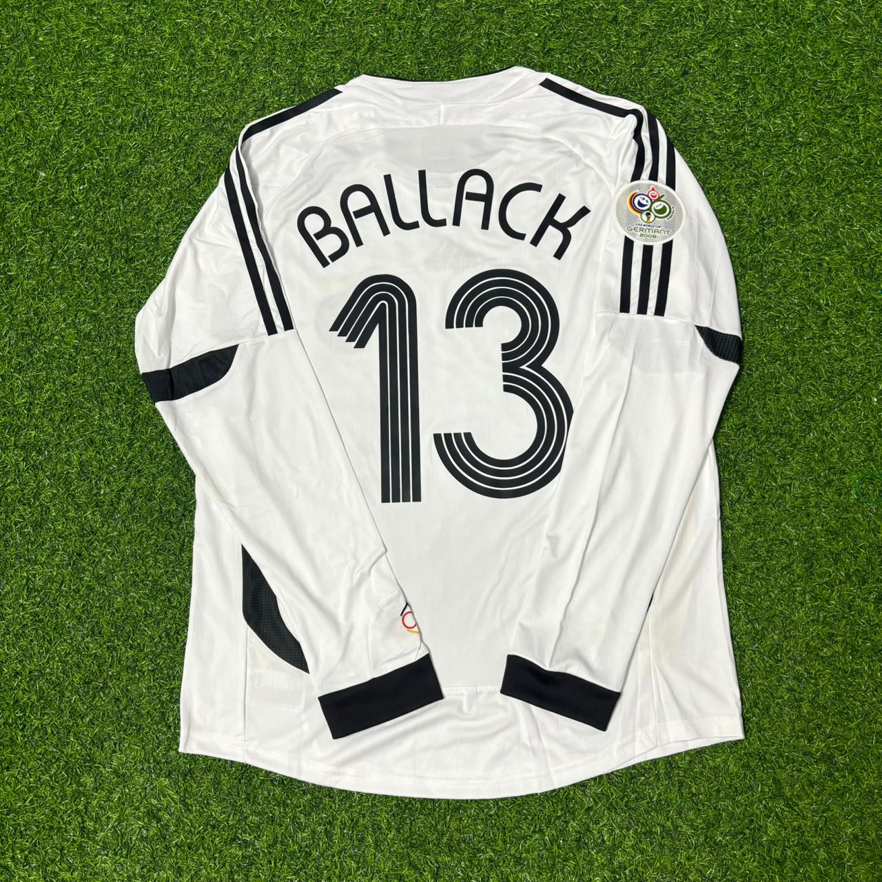 Michael Ballack Germany 2006 World Cup Long Sleeve White Football Jersey