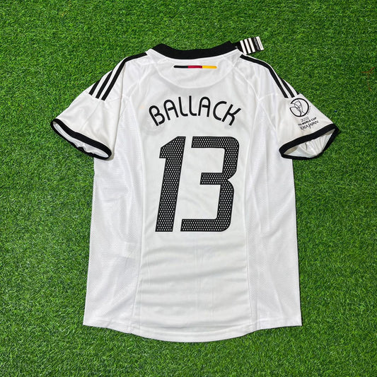 Germany 2002 World Cup Japan Korea White Retro Jersey – Michael Ballack