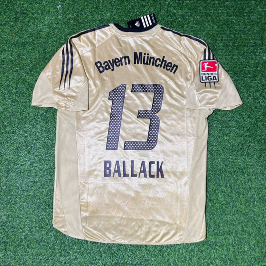 Camiseta de fútbol retro Bayern Múnich 2004/05 conjunto dorado – Michael Ballack