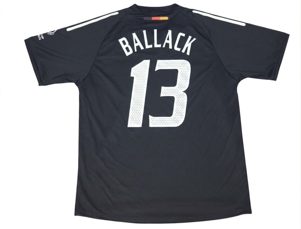 Michael Ballack Germany Deutschland 2002 World Cup Japan Korea Black Retro Jersey Trikot
