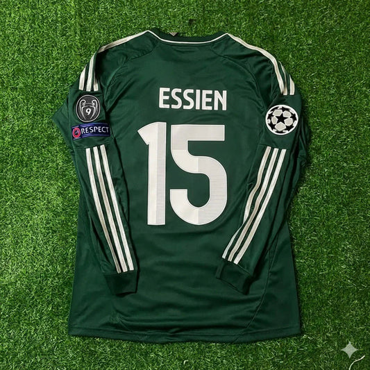 Michael Essien 15- Real Madrid 2012-2013 Champions League Green Long Sleeve Jersey Soccer Shirt