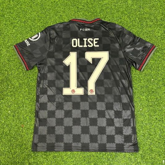 Michael Olise 17 Bayern Munchen Black 2025/2026 Season Trikot Soccer Shirt
