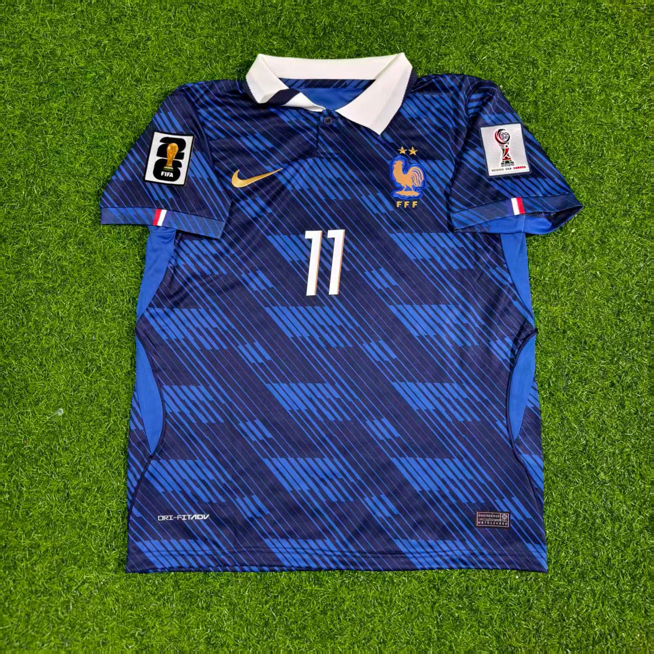 Maillot de football bleu domicile Michael Olise 11 - France Coupe du Monde 2026