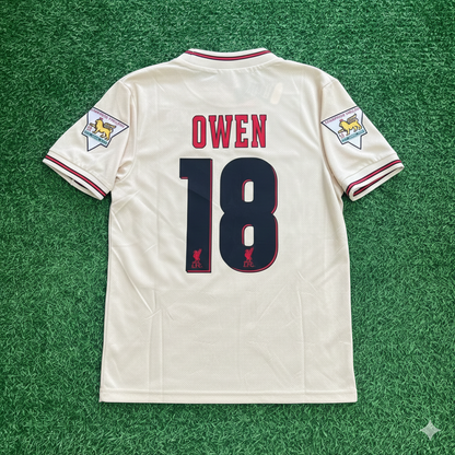 Michael Owen Liverpool 1996 1997 Retro Auswärtstrikot Weiß Retro Trikot