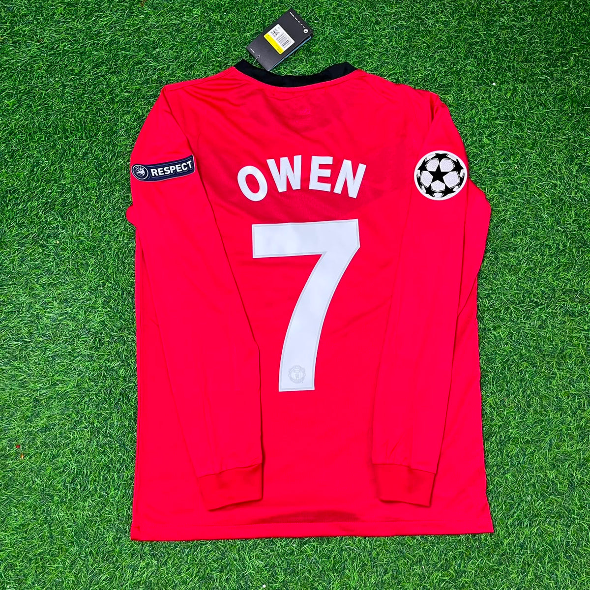 Michael Owen #7 Manchester United 2009-2010 Retro Long Sleeve Football Jersey
