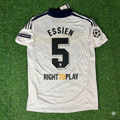 Chelsea 2011/12 Champions League White Yellow Retro Jersey – Michael Essien 5