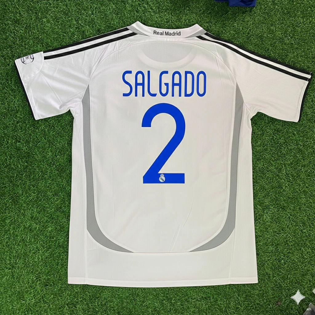 Michel Salgado 2– Real Madrid 2006–2007 Home Kit Jersey – | Trikot | Maillot Soccer Shirt