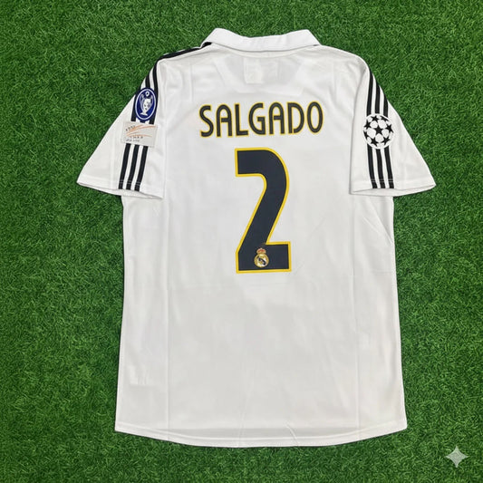 Míchel Salgado 2 – Real Madrid 2003 2004 weißes Heim-Retro-Trikot Maillot