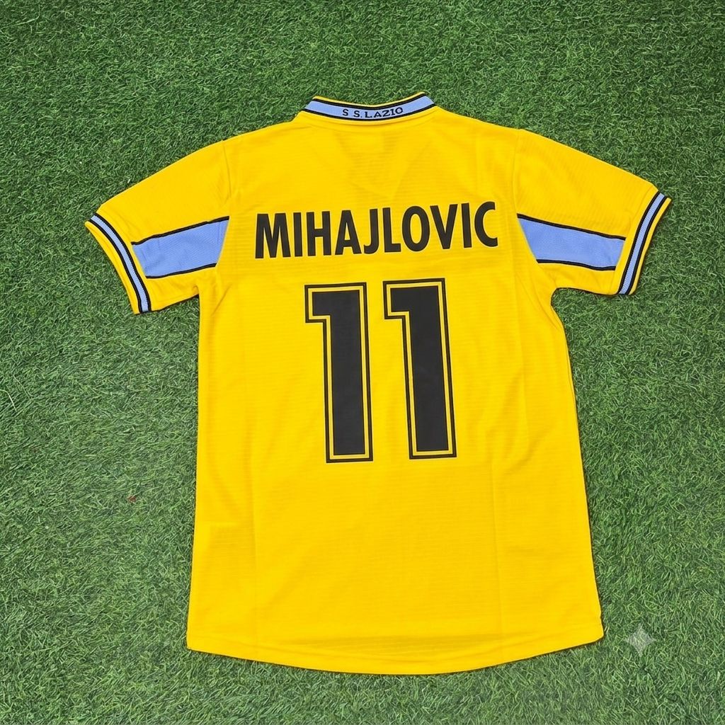 Sinisa Mihajlovic Lazio 1998-2000 Gelbes Retro Fußballtrikot
