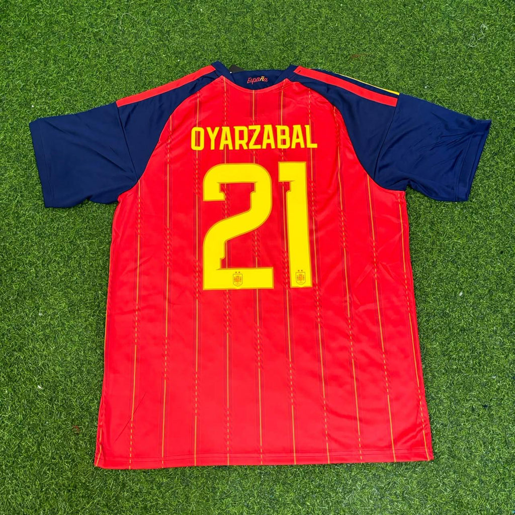 Mikel Oyarzabal #21 Spanien Zweistern 2026 World Cup Champions Heimtrikot