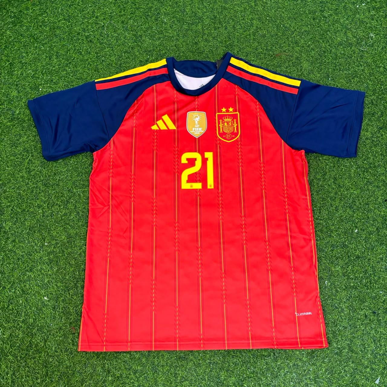 Mikel Oyarzabal #21 Spanien Zweistern 2026 World Cup Champions Heimtrikot