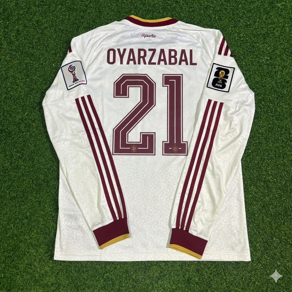 Mikel Oyarzabal #21 Spanien 2026 WM Auswärts Langarm Trikot