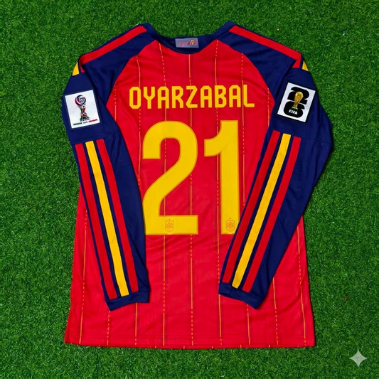 Mikel Oyarzabal #21 Spanien 2026 WM Heim Langarm Trikot