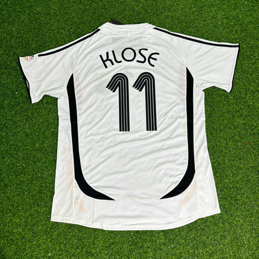 Miroslav Klose Deutschland WM 2006 Retro Trikot Weiß Fußballtrikot Maillot Fußball Shirt