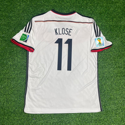 Miroslav Klose Germany 2014 World Cup Kids White Retro Football Jersey Kit