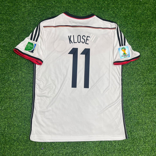 Miroslav Klose Deutschland WM 2014 Weißes Retro Fußballtrikot Set
